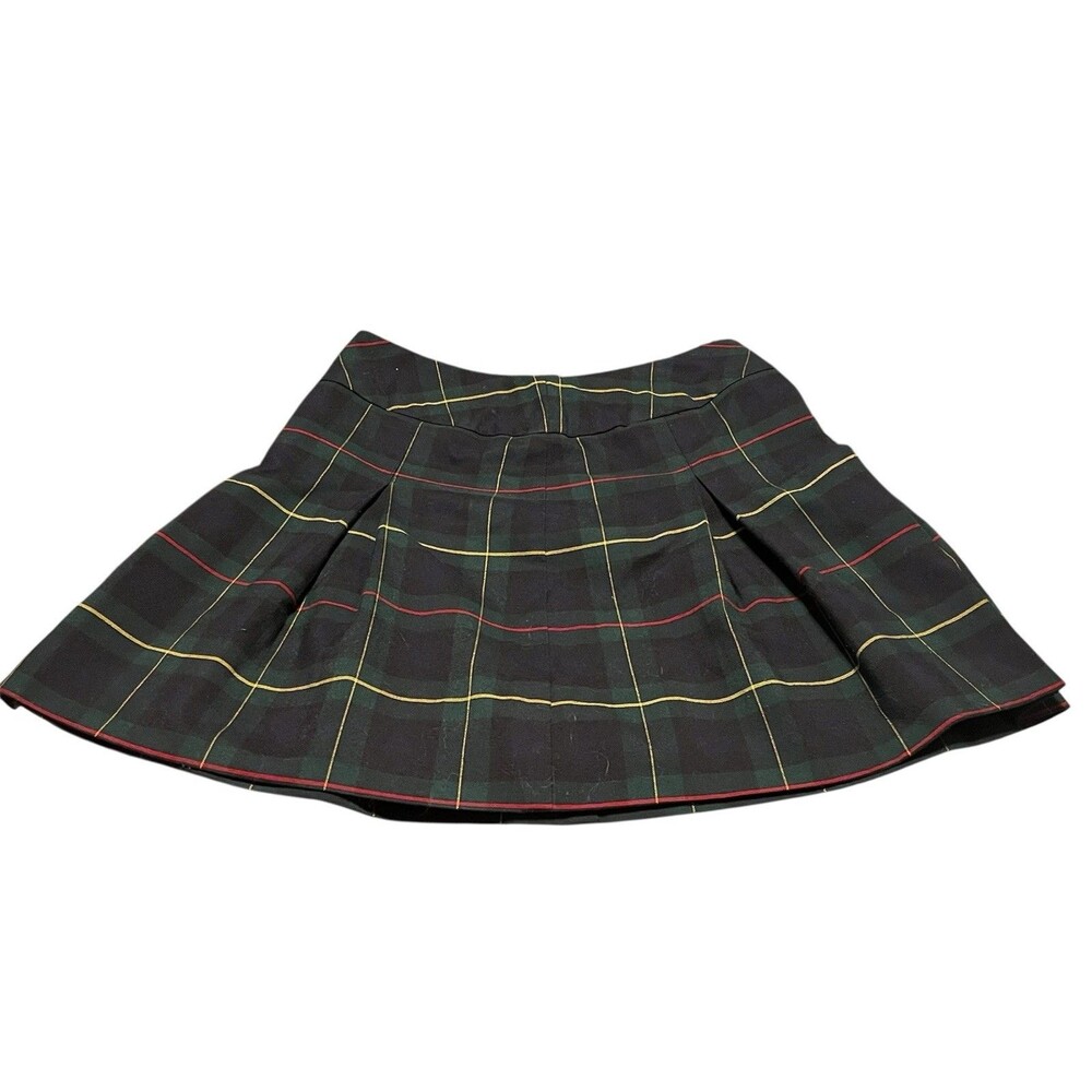 Becky Thatcher Uniform School Skirt Plaid Green Blue Pleats Juniors 7 Y2K Vibes